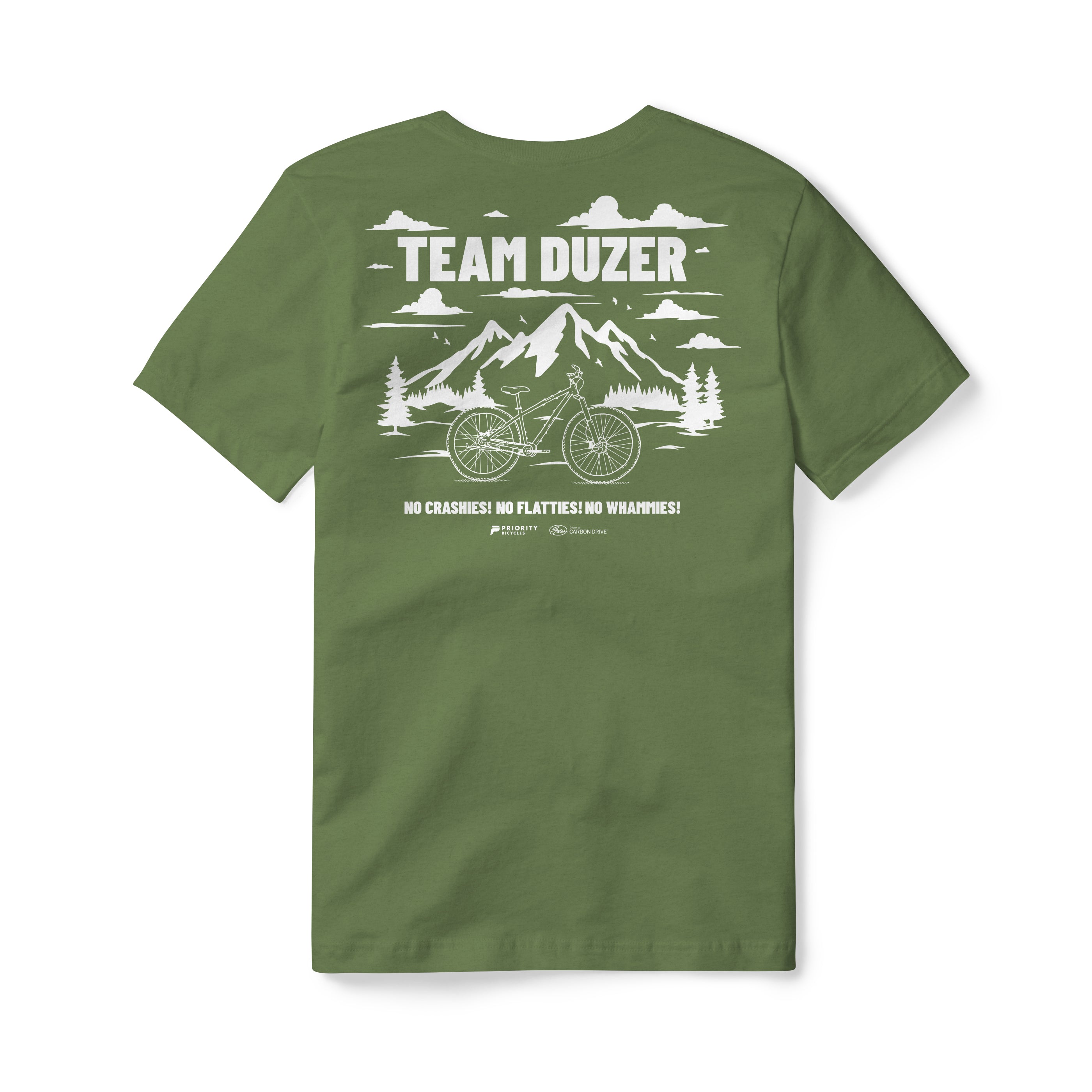 TEAM DUZER GET OUT THERE ORGANIC COTTON T SHIRT Priority Bicycles