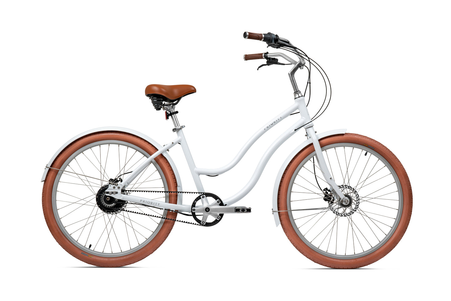 Step Through Coast Bike in White by Priority Bicycles