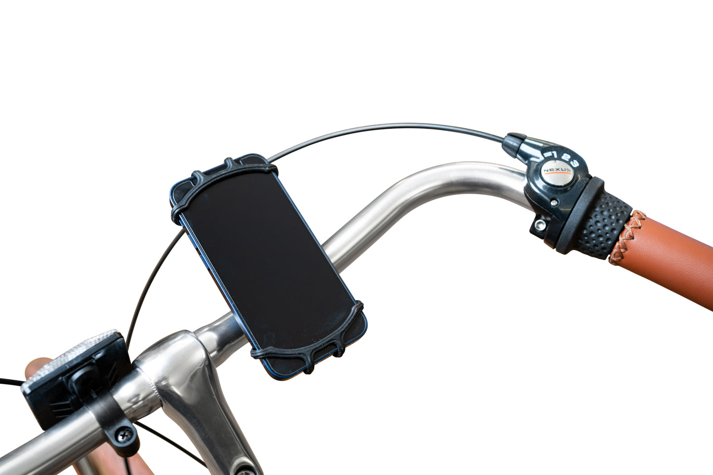 Silicone mobile phone holder for bicycles or scooters